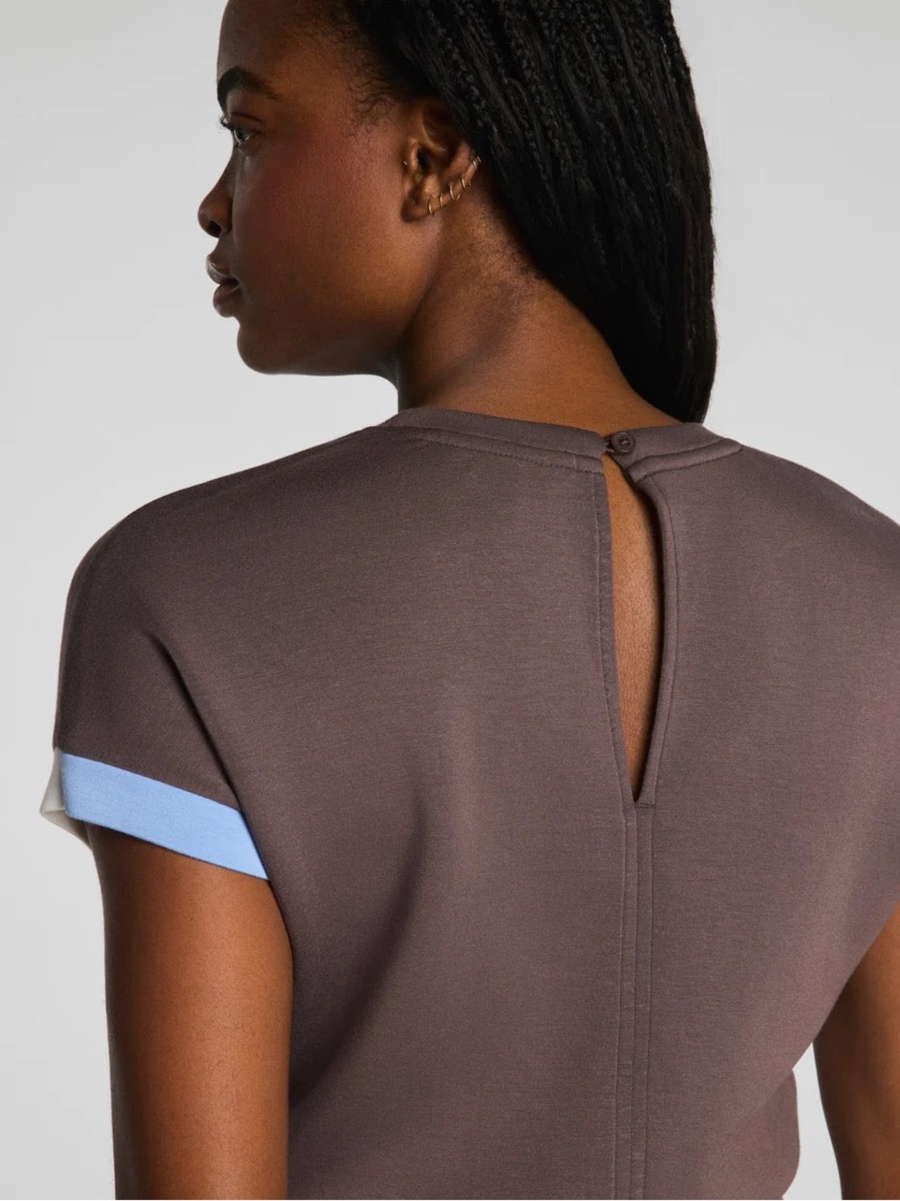 SPANX AirEssentials Colorblock Jumpsuit - Dark Cacao Stripe - Picture 3 of 11